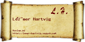 Lámer Hartvig névjegykártya